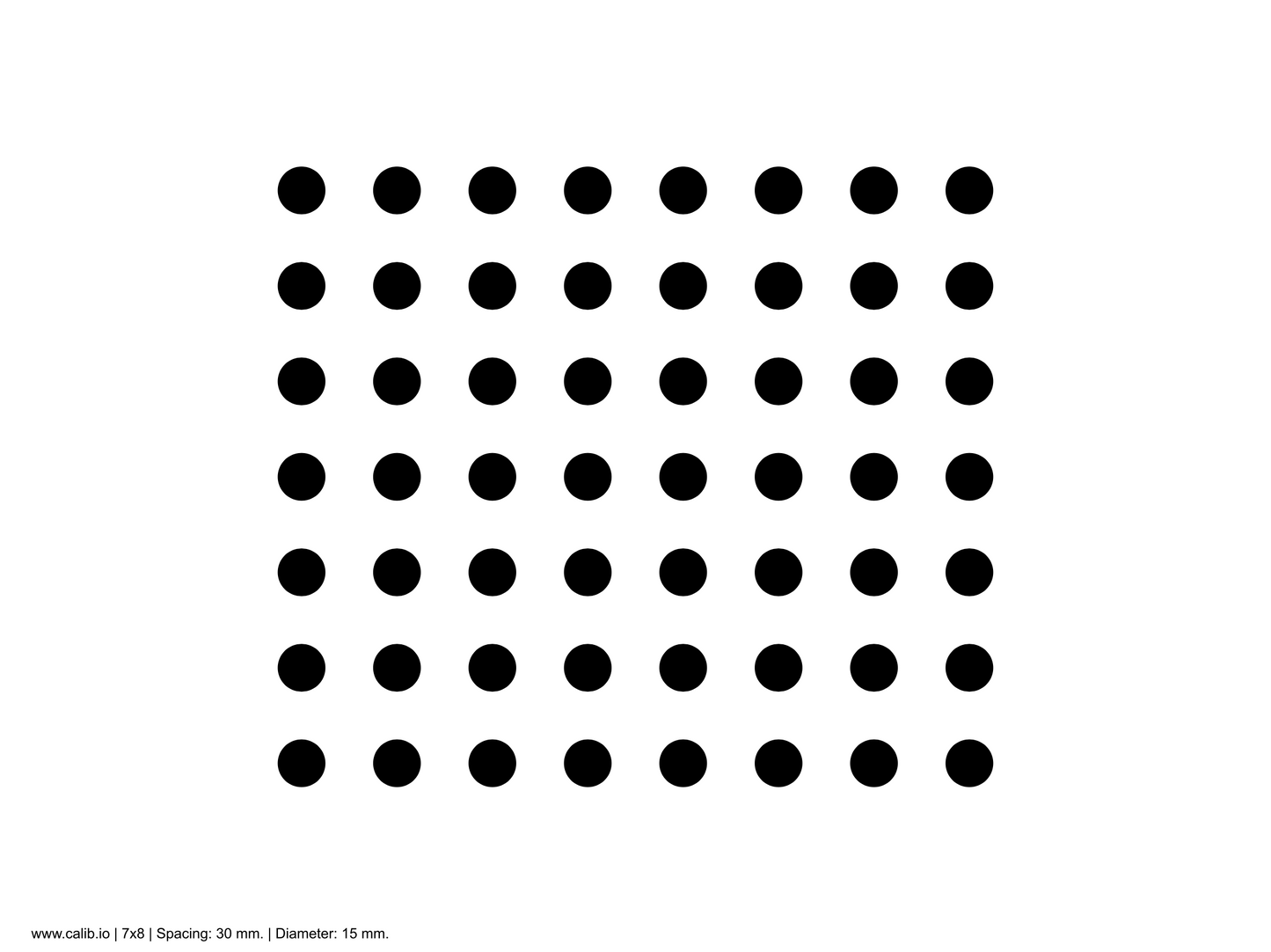 Custom Target - 400x300x6 mm - Alu/LDPE Composite - Circle Grid 7x8, Spacing: 30mm, Diameter: 15 mm,  1/4" Corner Radius